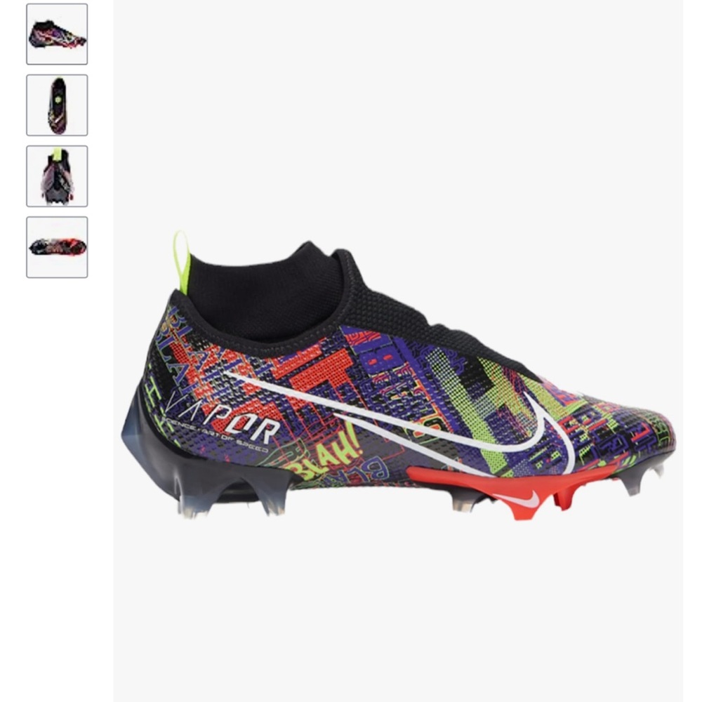 NWOB Nike Mens Vapor Edge Pro 360 Football Cleat, Black/White/Electro Purple